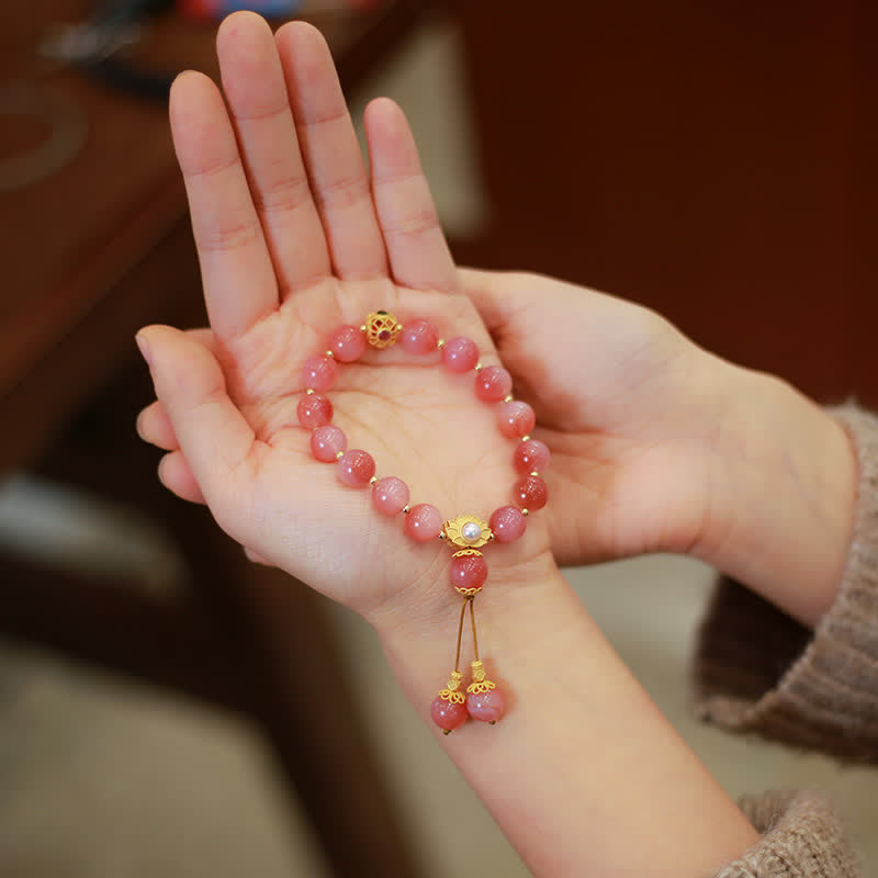 Buddha Stones925 スターリングシルバー 燕元瑪瑙 蓮の花 悟りのブレスレット