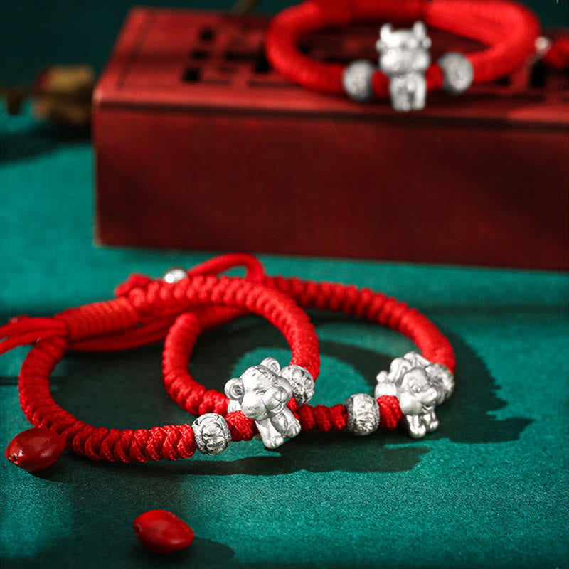 Buddha Stones999 スターリングシルバー 中国十二支 赤いロープ 幸運 手作り 子供用ブレスレット - image 8