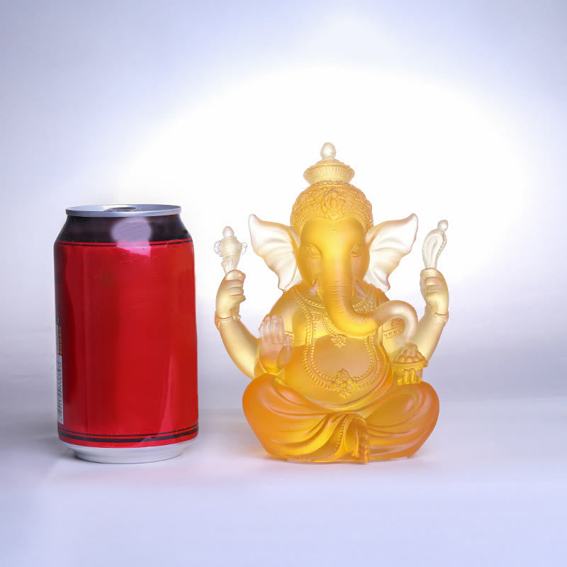 Buddha Stones手作り ガネーシャ ガンパティ 象の置物 リュウリ クリスタル アートピース 守護像 家の装飾 - image 8