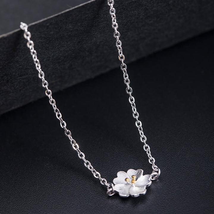 Buddha Stones925スターリングシルバー 桜の祝福チェーンブレスレット