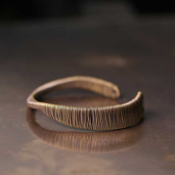 Buddha Stonesシンプルデザイン 真鍮銅 幸運 富 調節可能 カフブレスレット - image 2