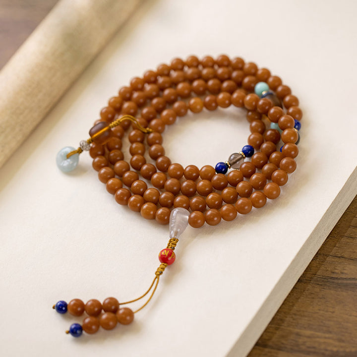 Buddha Stones108 ビーズ 菩提樹の祝福 瞑想ブレスレットMala