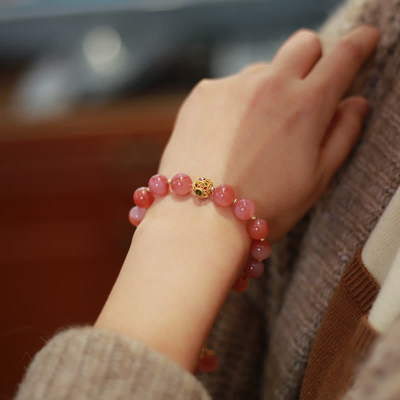 Buddha Stones925 スターリングシルバー 燕元瑪瑙 蓮の花 悟りのブレスレット
