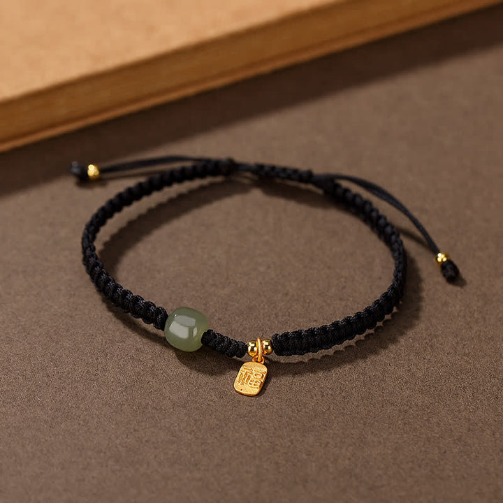 Buddha Stones925 スターリングシルバー 和田翡翠 祝福 富 赤い紐 ブレスレット