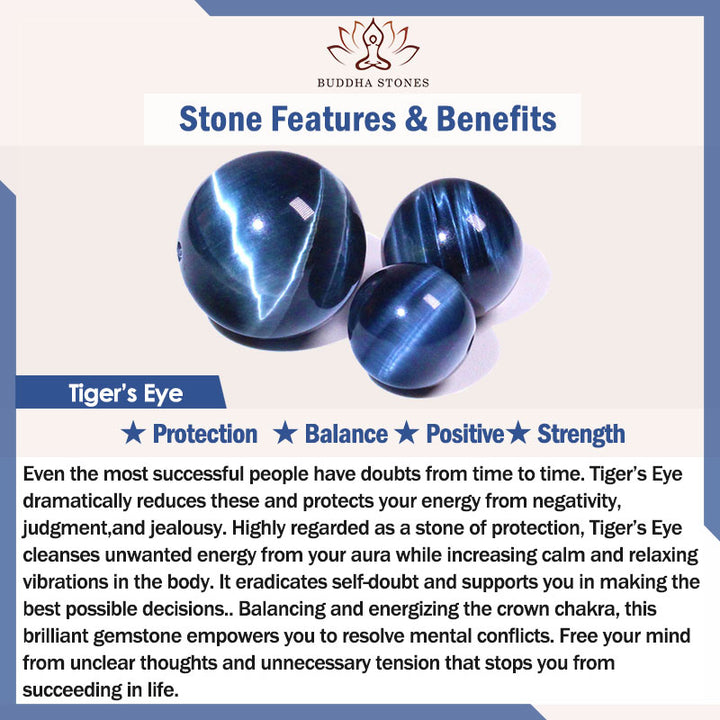 Buddha Stones天然タイガーアイヒーリング守護ブレスレット - image 10