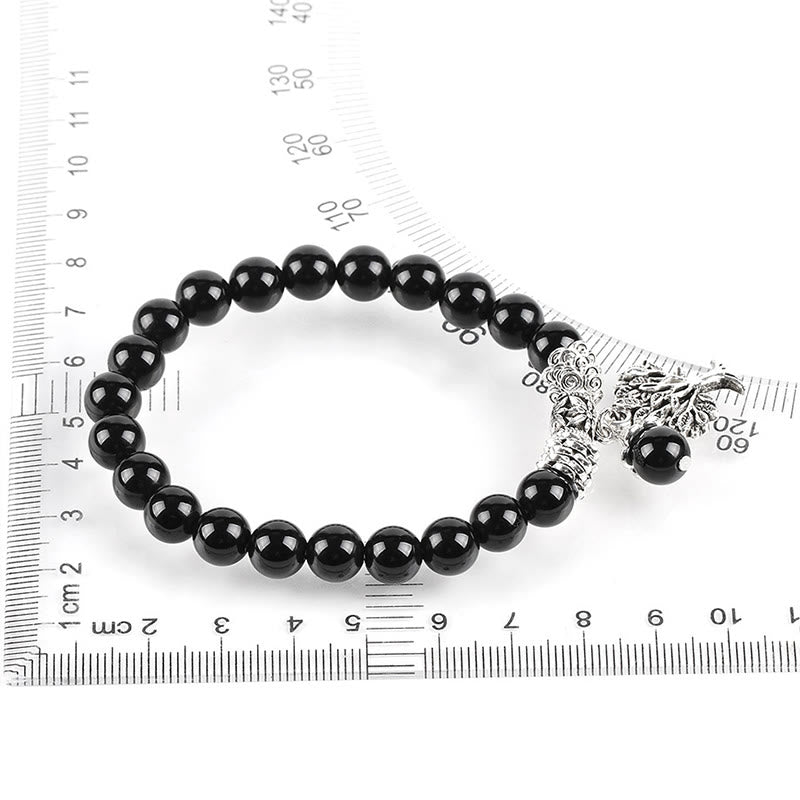Buddha Stones天然石 生命の樹 ラッキーチャーム ストレッチブレスレット
