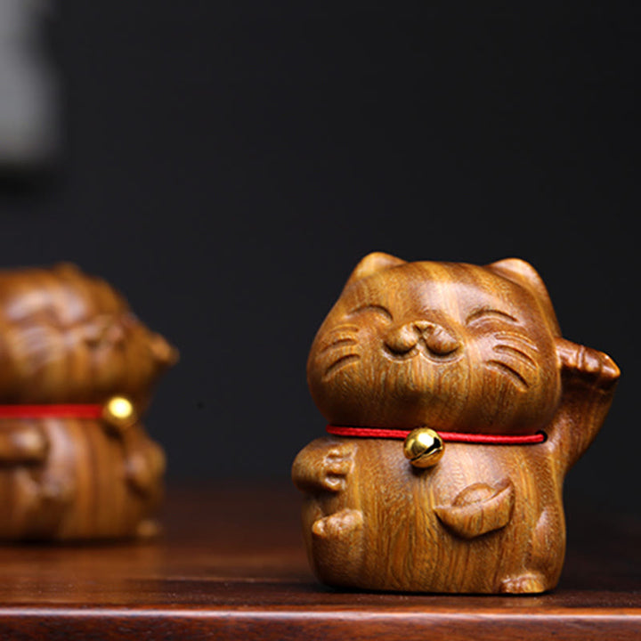 Buddha Stones緑 白檀 小型 かわいい 招き猫 平和 飾り - image 14