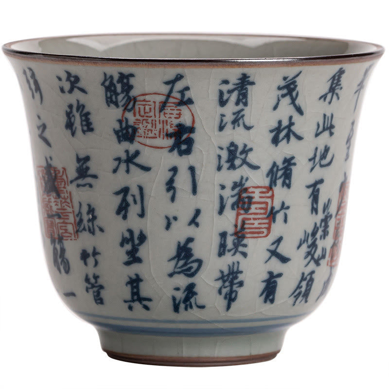 Buddha Stones、山水、蓮、蘭、亭、集いの陶器のティーカップ、カンフーティーカップ