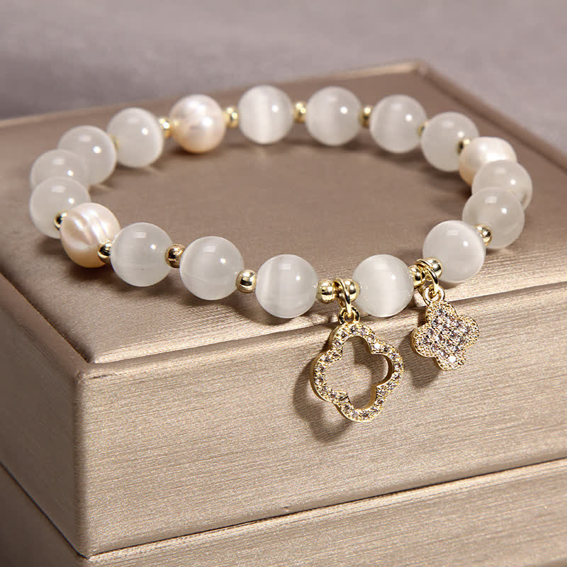 Buddha Stonesアイラブキャット柄パールラブチャームブレスレット - image 8