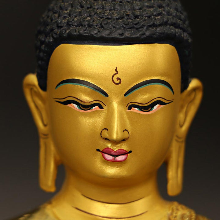 釈迦牟尼仏 薬師如来 慈悲の銅製金メッキ像 装飾品