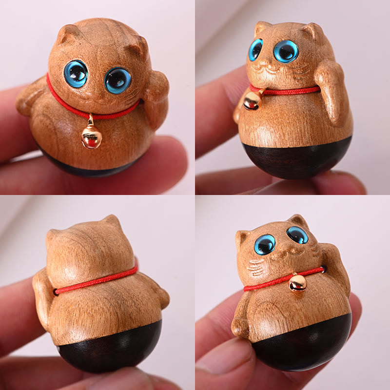 Buddha Stonesミニ招き猫子猫フィービー・ジェンナン木製祝福飾り - image 9