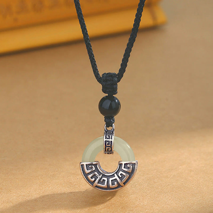 Buddha Stones925スターリングシルバー 天然和田翡翠平和のお守りチャーム繁栄のネックレスペンダント - 和田玉（豊かさ♥豊穣） - image 0