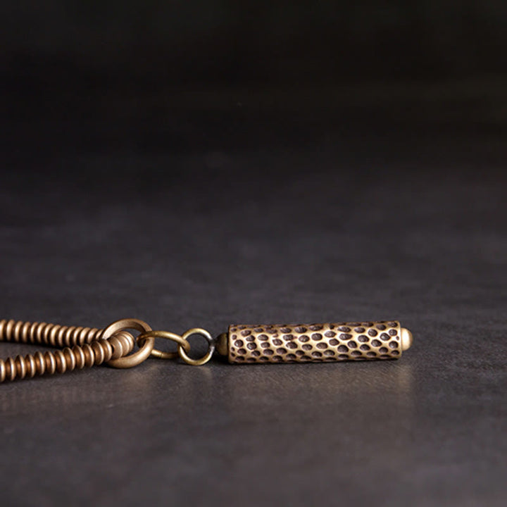 Buddha Stonesヴィンテージ 溶岩石 真鍮 銅 ヒーリング 多層ブレスレット - image 6