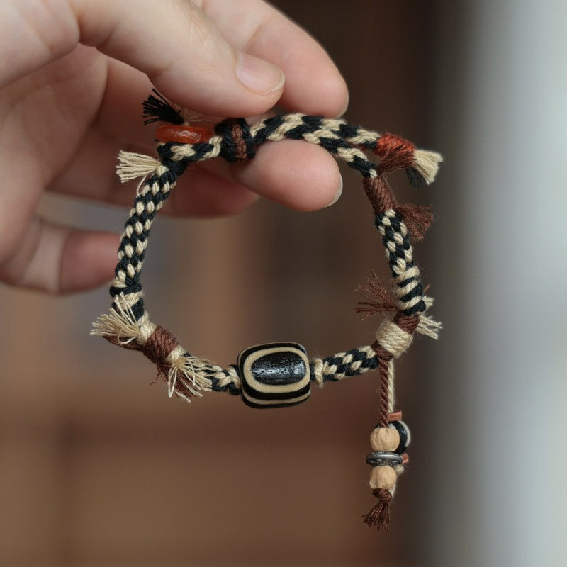 Buddha Stones ヴィンテージ チベット ジービーズ 幸運のロープブレスレット - 仏眼ジービーズ（手首周り：15～18cm） - image 8