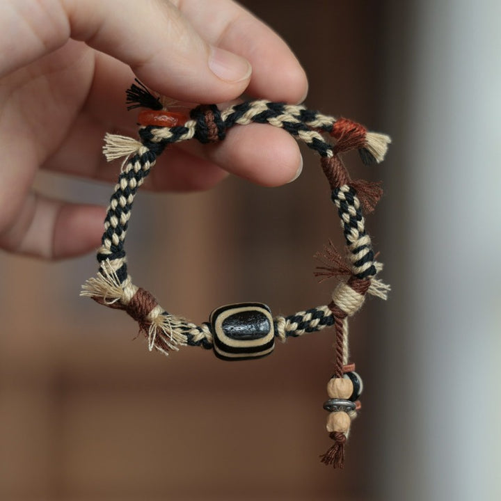 Buddha Stones ヴィンテージ チベット ジービーズ 幸運のロープブレスレット - 仏眼ジービーズ（手首周り：15～18cm） - image 8