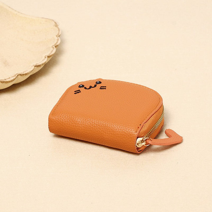 Buddha Stones PUレザー製猫耳刺繍入りコンパクト財布 - image 5