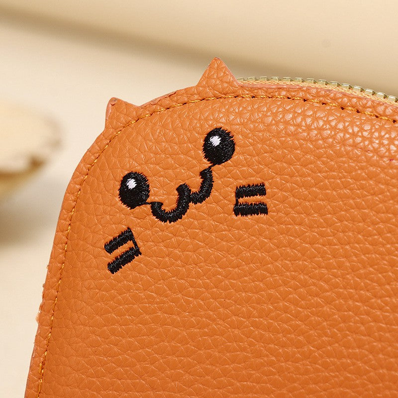 Buddha Stones PUレザー製猫耳刺繍入りコンパクト財布 - image 8