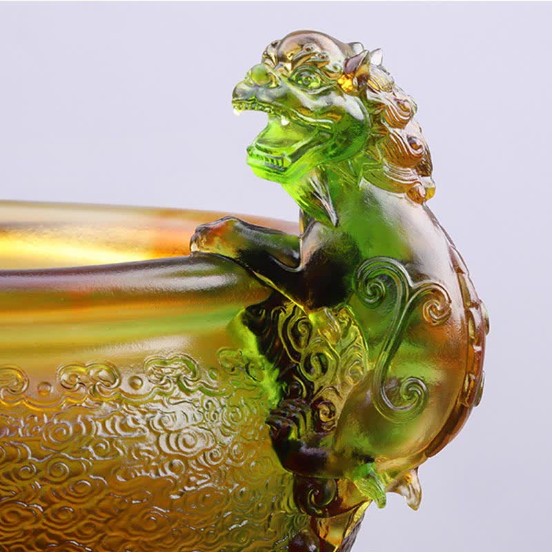 手作りのLiuliクリスタルPiXiu宝ボウルアートピースホームデコレーション - image 5