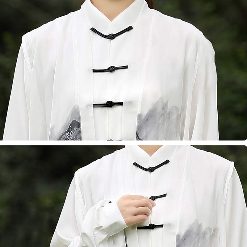3点セット 水墨画 瞑想 祈り スピリチュアル 禅 太極拳 気功 練習 ユニセックス 服 セット