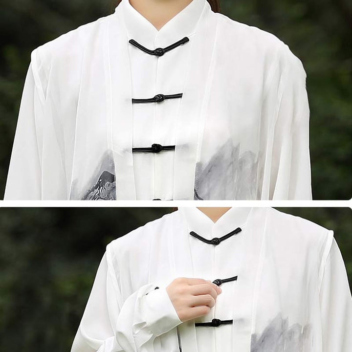 3点セット 水墨画 瞑想 祈り スピリチュアル 禅 太極拳 気功 練習 ユニセックス 服 セット