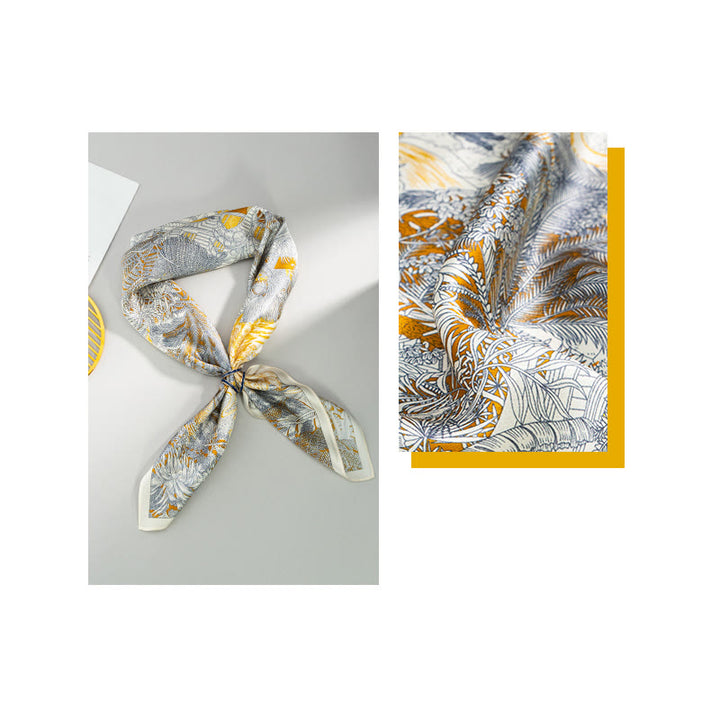 Buddha Stonesジャングル油絵吉兆雲100%マルベリーシルクスカーフプレミアムグレード6A両面シルクネックスカーフ - image 6