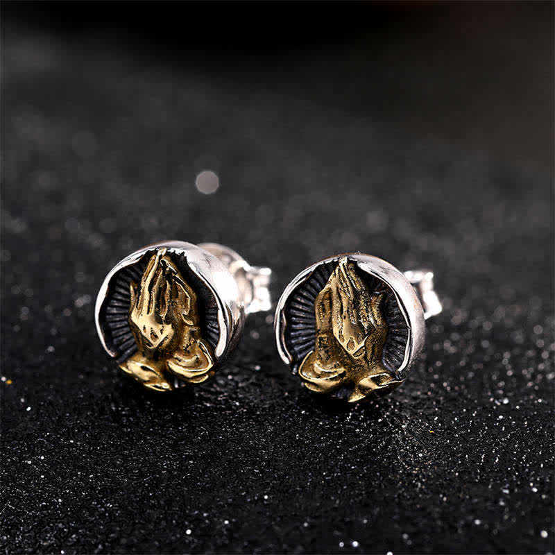 Buddha Stones925スターリングシルバー ナマステ イクオリティ スタッドピアス