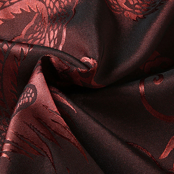 Buddha Stones唐装男性漢服中国龍伝統衣装カンフーシャツ制服長袖コートトップスとパンツ衣類メンズセット - image 5