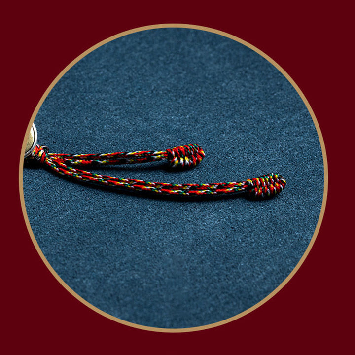 Buddha Stonesハンドメイド 925 スターリングシルバー十二支誕生仏守護 カラフル ロープブレスレット - image 5