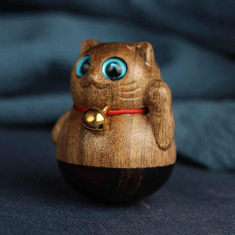 Buddha Stonesミニ招き猫子猫フィービー・ジェンナン木製祝福飾り - image 18