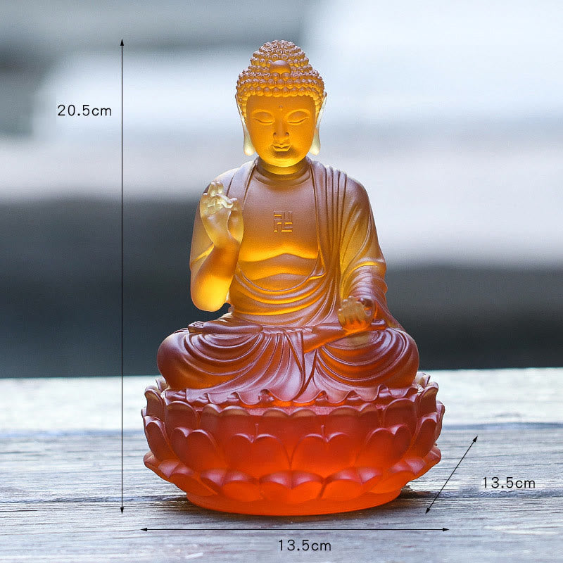 Buddha Stones手作り 釈迦牟尼仏 瑠璃水晶アート作品 慈悲の像 自宅 オフィス 供物 装飾 - image 6