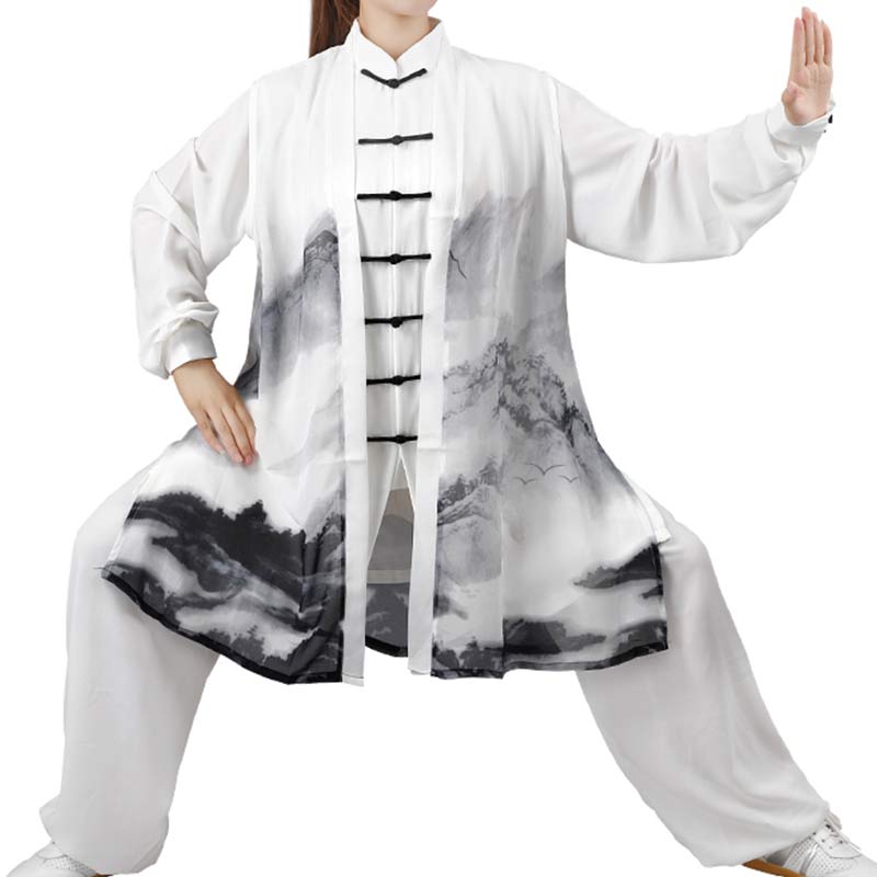 3点セット 水墨画 瞑想 祈り スピリチュアル 禅 太極拳 気功 練習 ユニセックス 服 セット