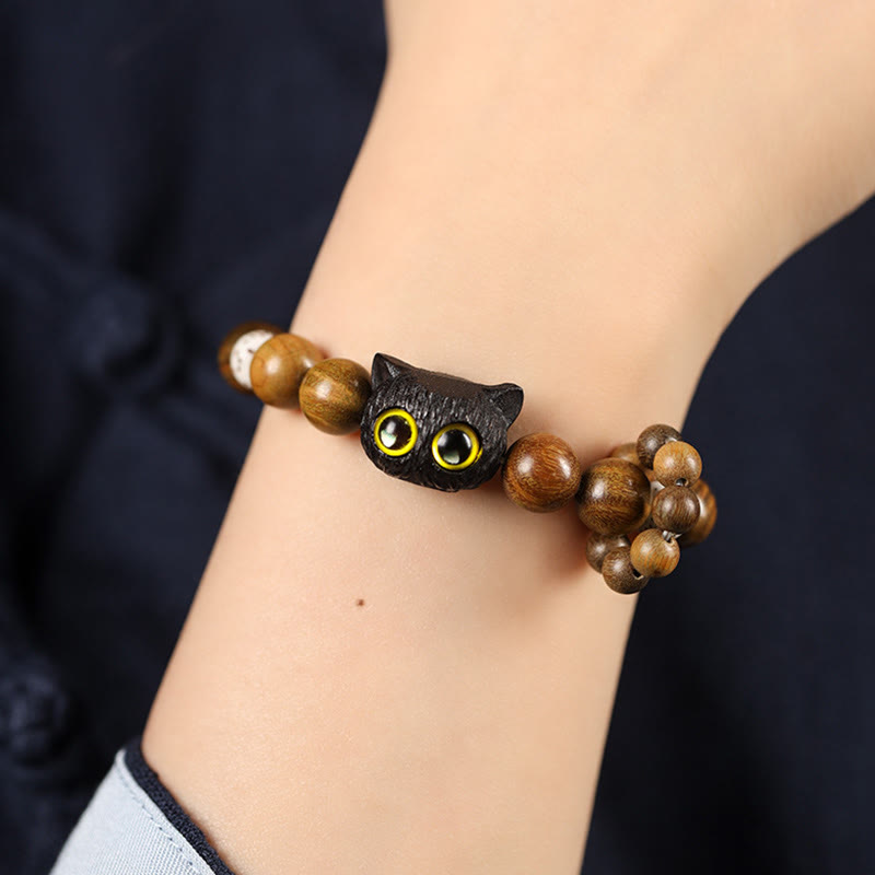 Buddha Stones緑白檀黒檀の平和を癒すブレスレット - image 3