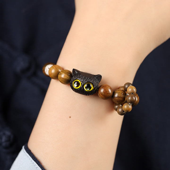 Buddha Stones緑白檀黒檀の平和を癒すブレスレット - image 3