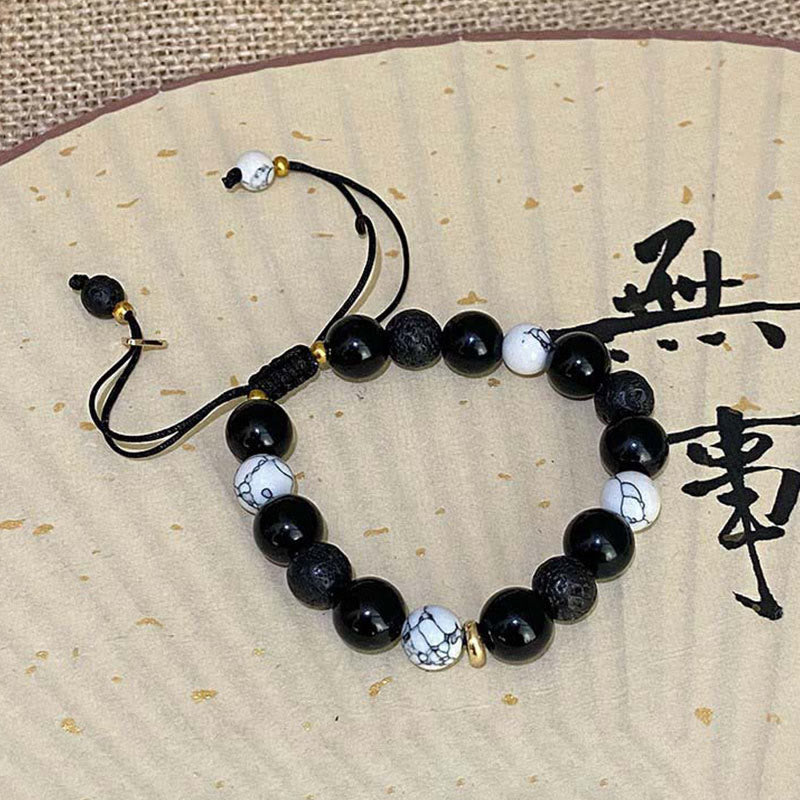 Buddha Stones黒曜石 溶岩石 陰陽強さブレスレット - image 11