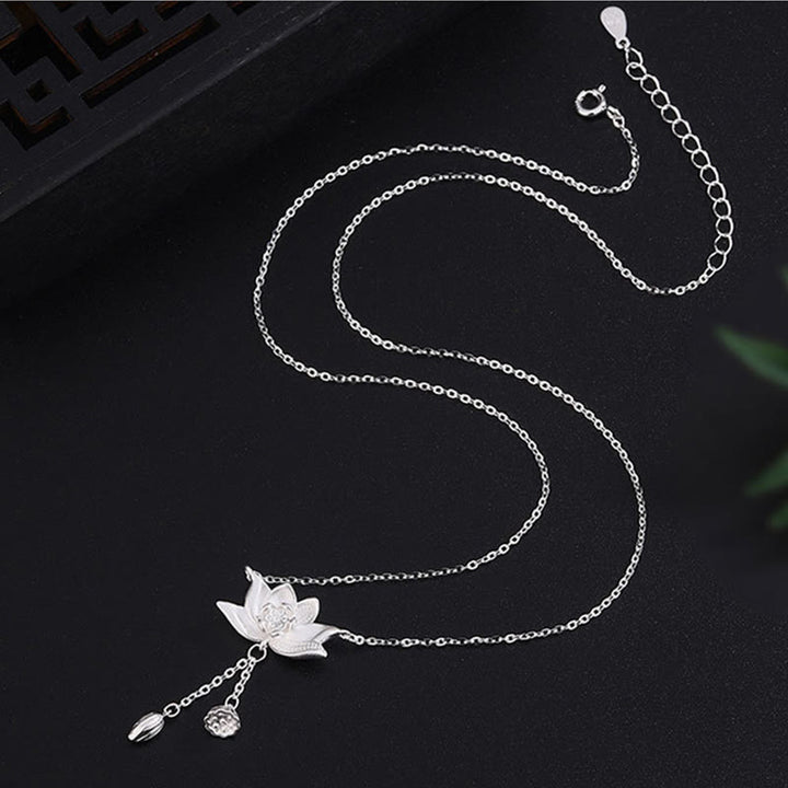 Buddha Stones999 スターリングシルバー 蓮の花の鞘 彫刻 悟りのネックレス ペンダント - image 4