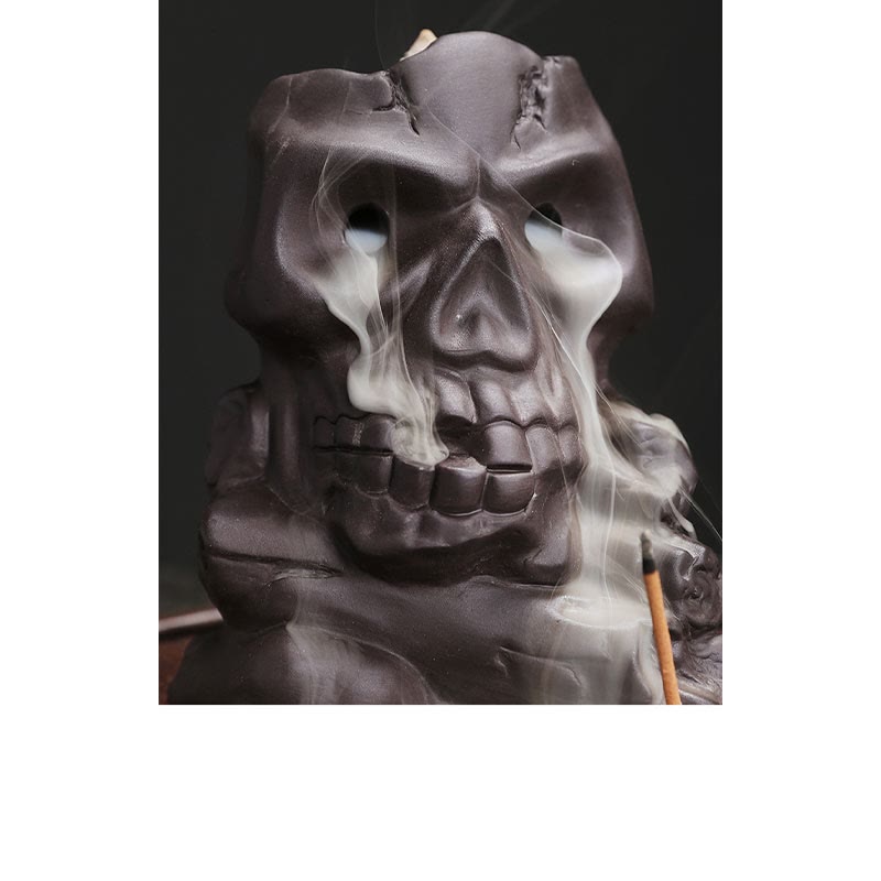 ハロウィン スカルヘッド 紫粘土 ヒーリング香炉 デコレーションBuddha Stones