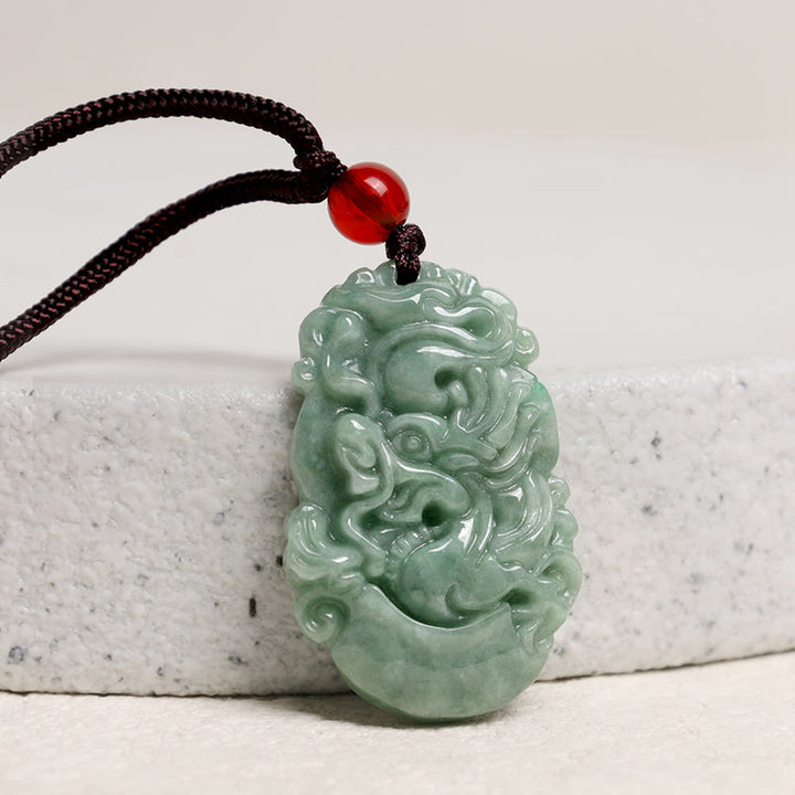 Buddha Stones天然翡翠12星座繁栄ネックレスペンダント - image 2