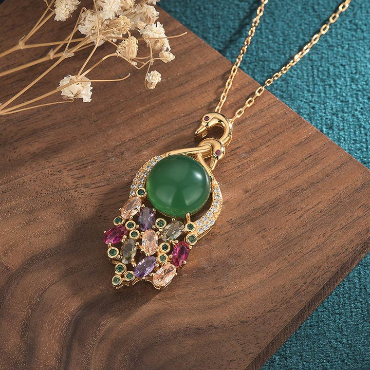 Buddha Stonesシアン翡翠 成功のネックレスチェーンペンダント