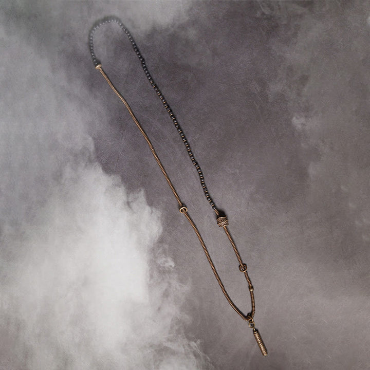 Buddha Stonesヴィンテージ 溶岩石 真鍮 銅 ヒーリング 多層ブレスレット - image 7