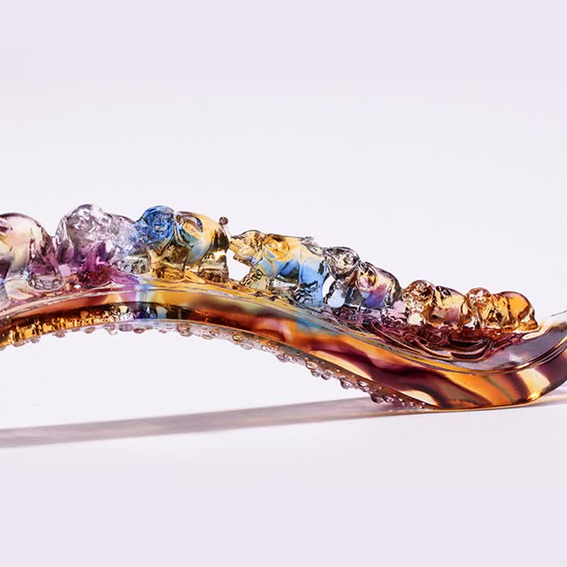 手作りのLiuliクリスタルRuyi象のアートピース、クリスタルベース付きホームデコレーション - image 10