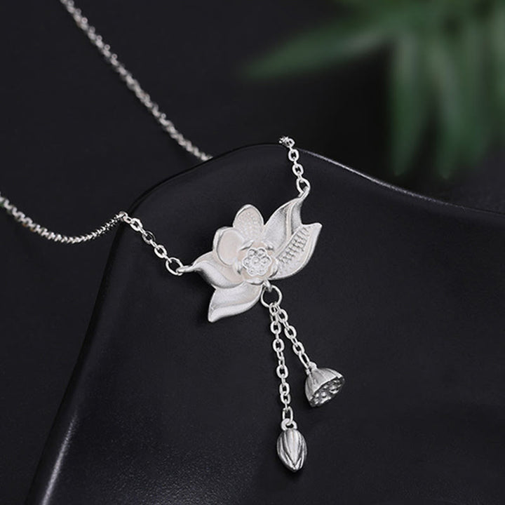 Buddha Stones999 スターリングシルバー 蓮の花の鞘 彫刻 悟りのネックレス ペンダント - image 3