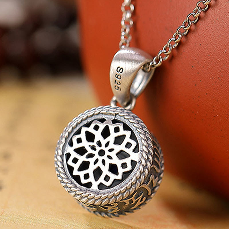 Buddha Stones925 スターリングシルバーオーム・マニ・パドメ・フムラズライト ラピスラズリ ラブピースネックレスペンダント - image 4