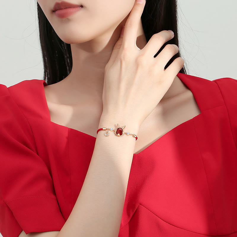 ❗❗❗フラッシュセール -Buddha Stones925 スターリングシルバー 龍年 天然レッドアゲート 龍幸運繁栄を引き寄せる 福 性格強さブレスレットネックレス ペンダント イヤリング - image 21