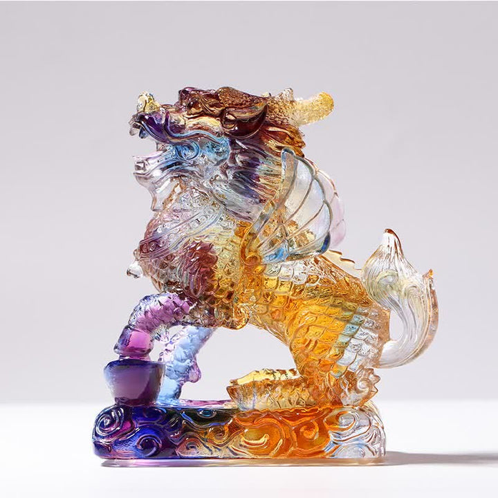 風水キリン手作りLiuliクリスタルアートピース幸運繁栄ホームオフィスデコレーション - image 4
