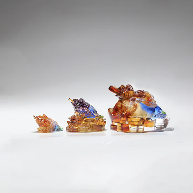 風水カエル手作りLiuliクリスタルアートピース富ホームオフィス装飾 - image 18