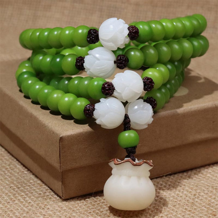 Buddha Stones天然菩提樹 108個入りMala知恵のブレスレット
