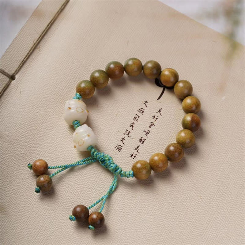 Buddha Stones緑檀菩提樹 菩提樹の種 招き猫幸運を呼ぶブレスレット - image 2