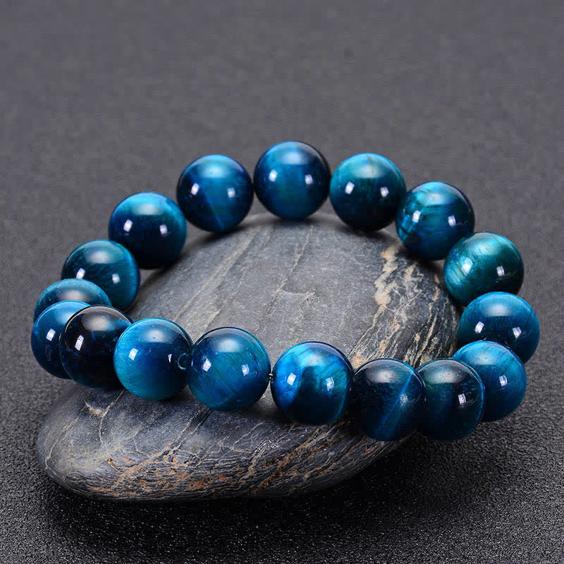 Buddha Stones 天然石 ブルータイガーアイ 守護ブレスレット