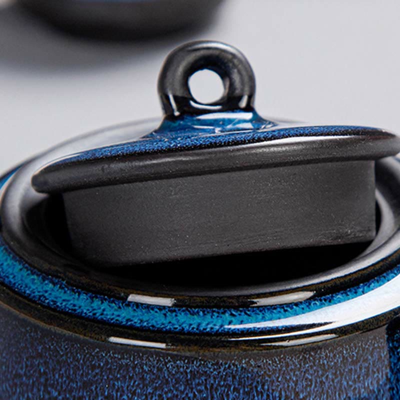 Buddha Stonesブルーグラデーションカラー 中国功夫茶 陶器ティーポット ポータブルギフトバッグボックスセット - image 5