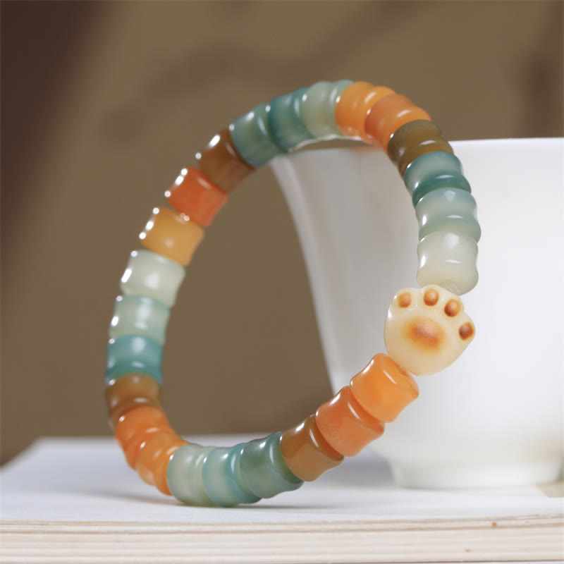Buddha Stonesカラフルな菩提樹の実 猫の足跡 知恵のブレスレット - image 2